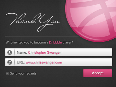 Thanks ball debut dribbble first shot form invitation invite pink player regards thank you thanks