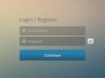 Freebie Register/Login Screen