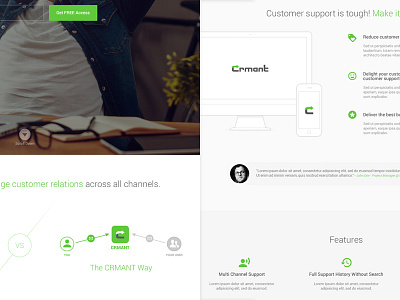 CRM Website clean crm interface landing layout minimal responsive ui ux web website