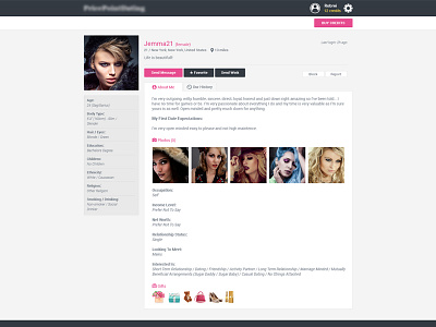 UI for Dating Website dating flat material modern ui website