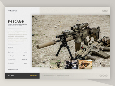 Gun Broker Website Redesign gun gun shop. user interface guns layout rifles shop user experience website