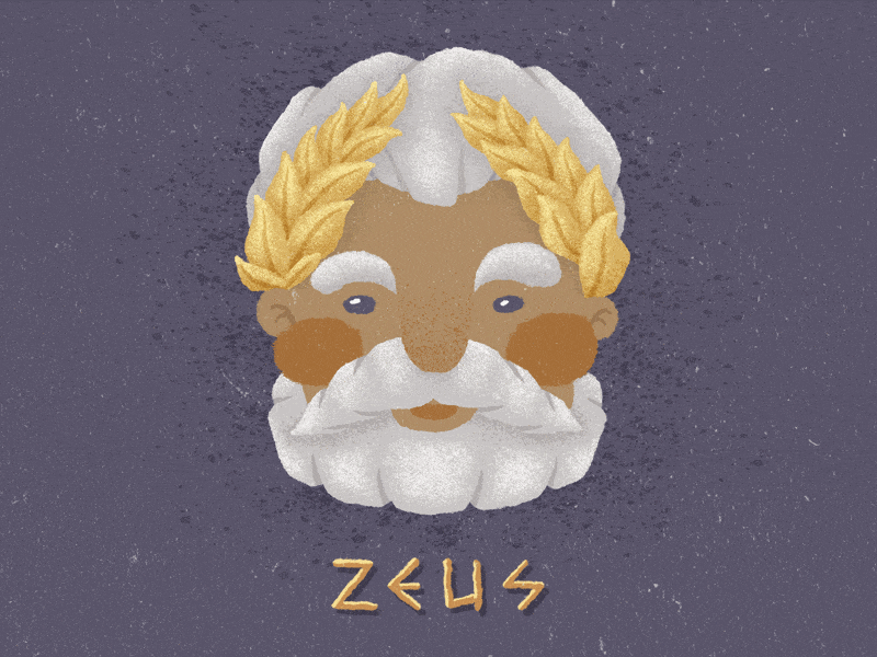 Zeus 2d animation art cartoon design god goddess greek greek gods illustration motion motion art zeus