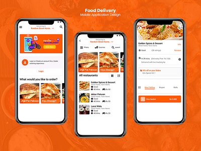 Food Delivery Application for Local Restaurants. app application design application development branding front end design illustration logo ui ux website