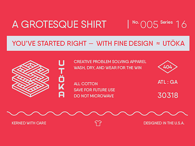 A grotesque shirt clothing qanelas typography utoka