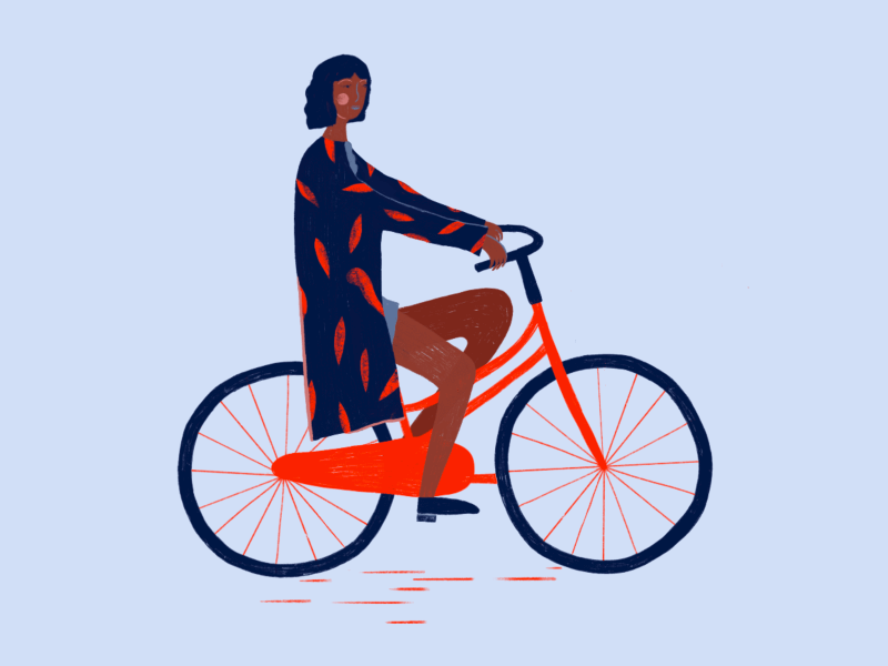 Outfit inspiration from today. bike fashion gif girl illustration illustrator motion design motion graphic outfit pattern procreate procreate art