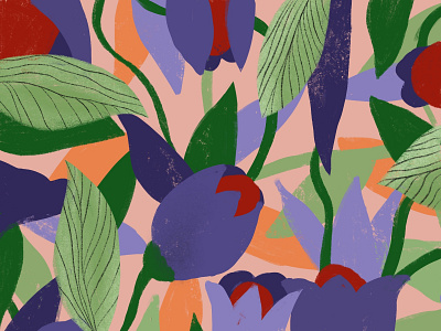 summer pattern botanical colour palette gouache illustration illustrator pattern texture