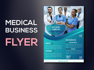 Medical Business Flyer gradient template