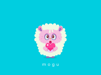 Mogu cute heart illustration kawaii monster vector