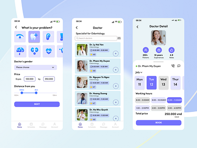 Medical Mobile App - Medbooking bookingdoctorapp bookinghospitalui design diseaseui filterui healthapp medicalapp medicalbookingui ui ux