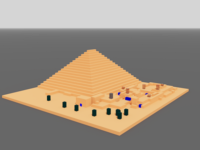 Voxel Desert City 3d cool desert pyramid sand voxel