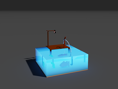 Voxel Fishing Rod Fishing a Fish 3d bay cool fish sand voxel voxel fish water