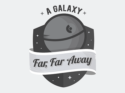 A Galaxy Far, Far Away death star logo star wars star wars logo vintage