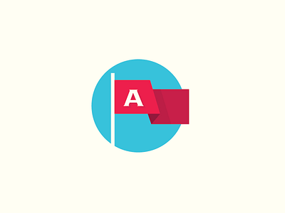 Logo Concept circle flag logo red. blue