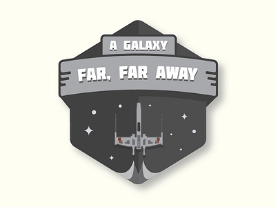 A Galaxy Far, Far Away logo patch star wars star wars logo x wing