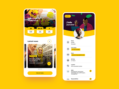 MTN Y'elloHive app mobile mobile app mobile design mtn ui ux uiux yellow