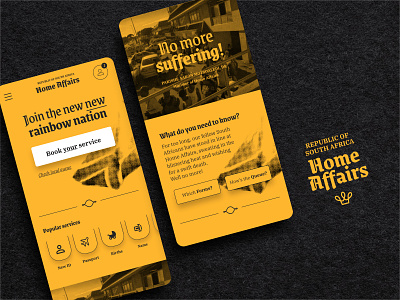Home Affairs - Mobile Site adobexd africa branding design design challenge government graphic design home affairs mobile pain torture ui ui ux ux website