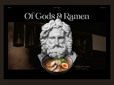 Of Gods & Ramen design challenge graphic design greek interface design ramen restaurant ui ui ux