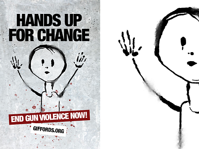 Hands Up For Change advertising design illustration