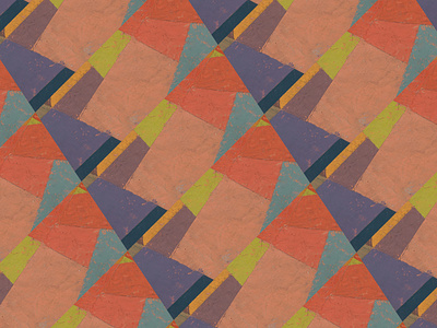 Blue, Orange and Yellow Repeating Geometric Pattern