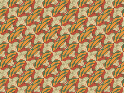 Orange, Green and Red Repeating Design