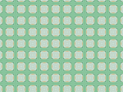 Green and Orange Repeating Geometric Pattern