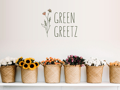 Logo Design and Branding for GreenGreetz botanical brand design branding floral florist logo illustration logo logo design