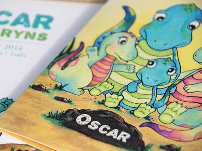 Birth Card Illustration for Baby Oscar