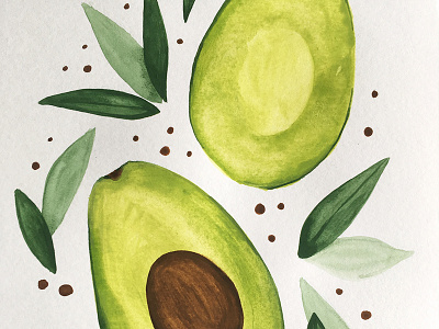Avocado in watercolor