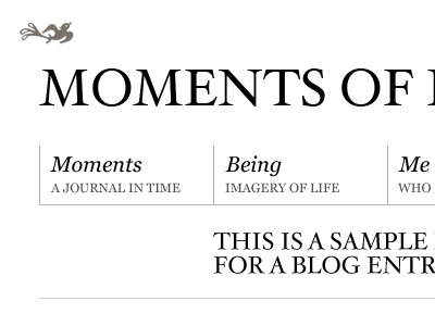 Moments of Being georgia header hoefler text