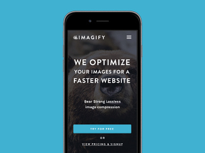 Imagify Mobile Homepage