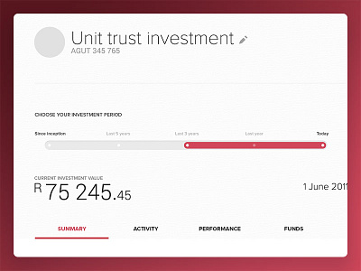 Time Period finance selector time timeline unit trust ux web design