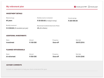 Retirement Plan Dribble finance forms material design minimal retirement