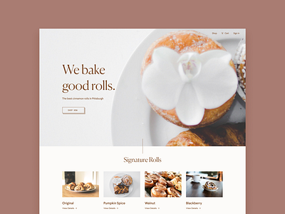 Bun bun bake shop design minimal product typography ux web web design