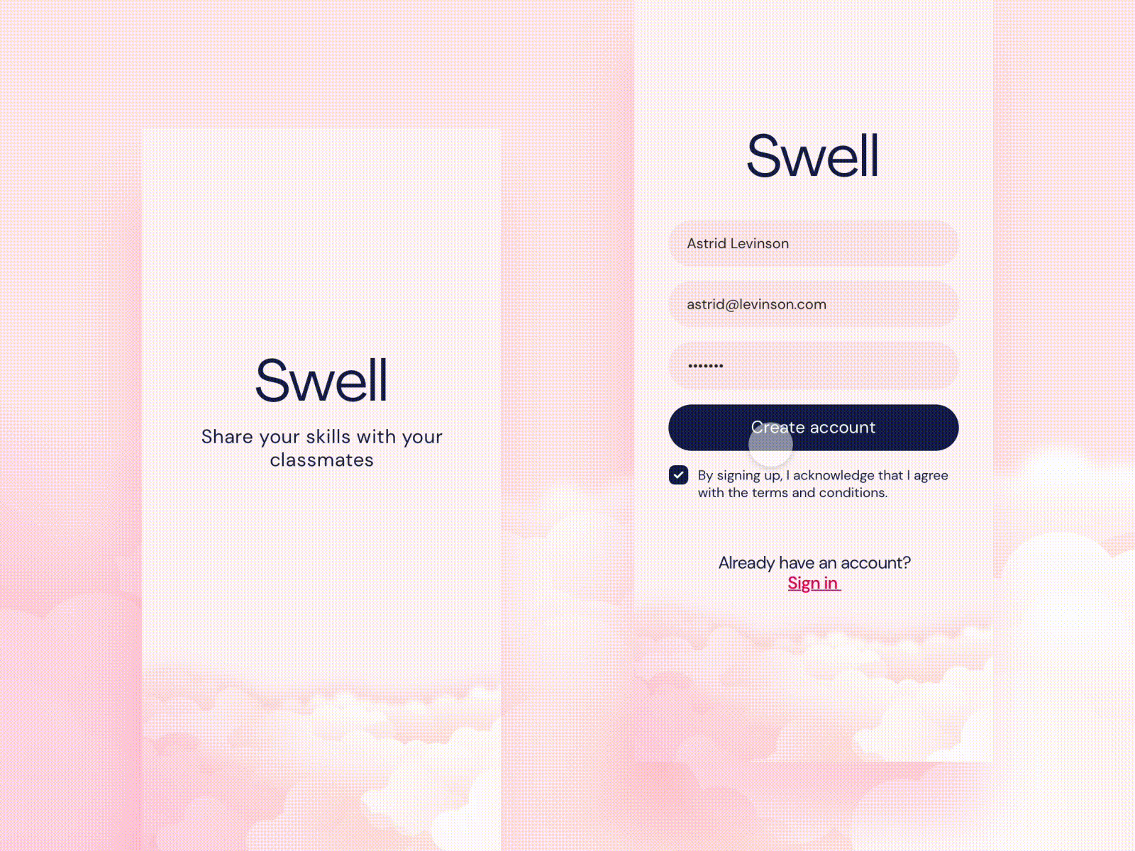 Swell app: sharing skills on campus