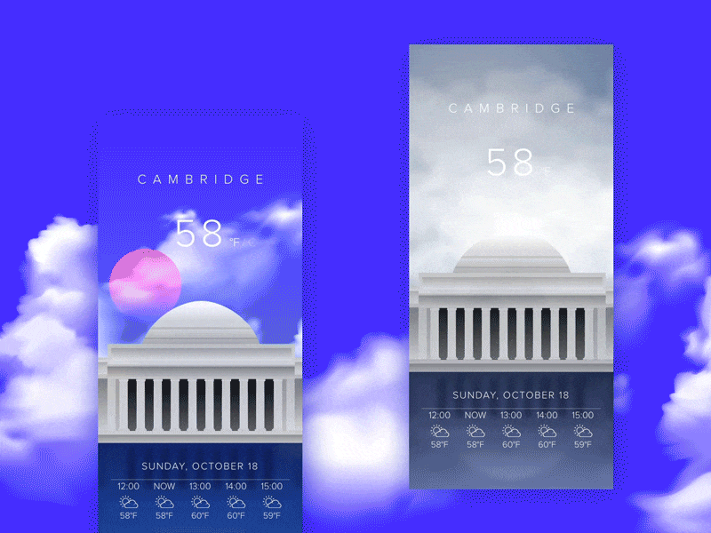 Weather app animation app design illustration ui ux