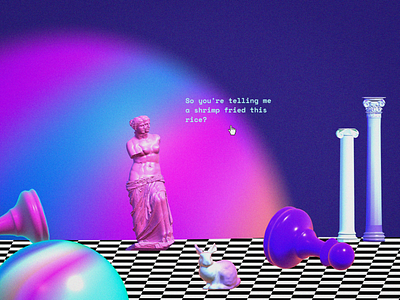 Fun with 3d 3d 3d art cyberpunk design spline vaporwave