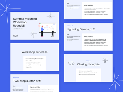 Workshop slides design branding deck design flat minimal presentation presentation design vector