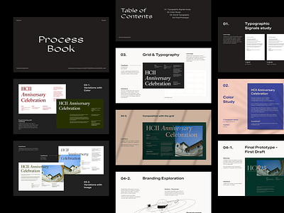 "Process Book" deck design branding design editorial design grid presentation design typography