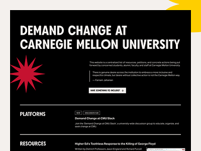 Demand Change at CMU (2020) 2 branding design graphic design minimal typography ui ux vector web website