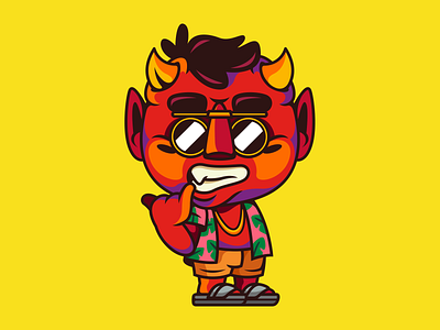 Tropical_Tyco_19 beach caribbean character design design evil fire flat icon illustration miami tropical vector