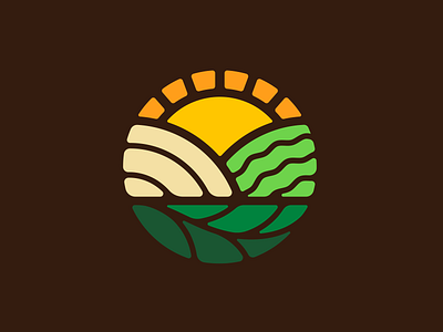 Fresconi Fresh Market branding colors corporate design design field flat fresh icon identity branding identity design logo logotype mountain natural sun vector