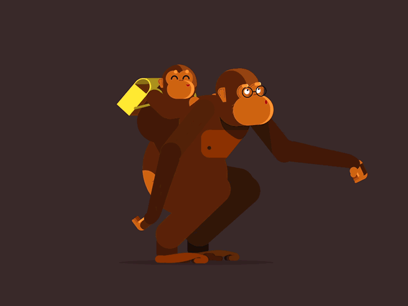 National Storytelling Week - Animation after effects animation character chimp cute dad family gif illustration monkey motion graphics storytelling
