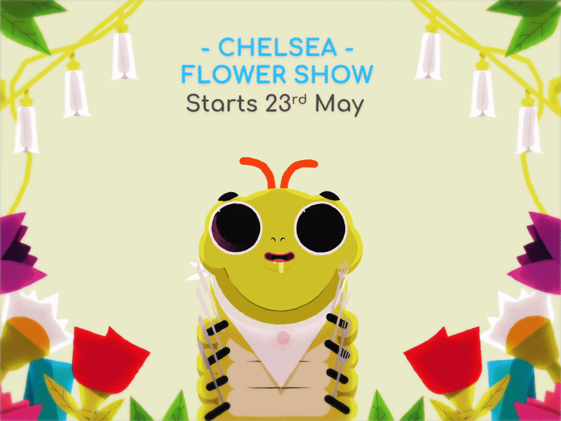 The Hungry Caterpillar animation breathing caterpillar character character animation chelsea flower show dinner flowers food gif hungry motion