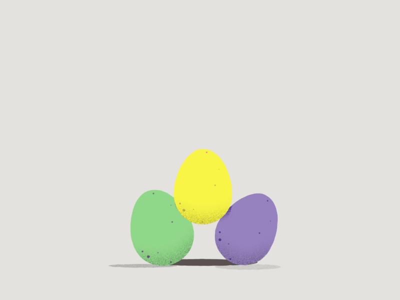 Happy Easter Rabbit after effects animation bunny character rig easter eggs gif grain motion graphics pastel rabbit squash and stretch