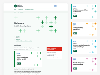 NHS Patient Webinars Platform design designsystem figma nhs platform responsive design typography ui ux video website