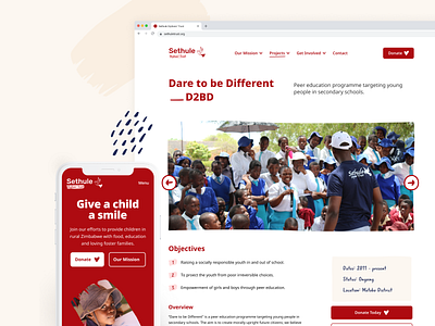 Sethule - Website Redesign charity design figma illustration responsive design tech for good ui ux vector web website