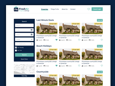 Property Lettings design figma maps responsive design search typography ui ux website