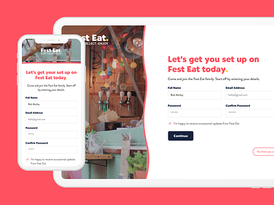 Fest Eat - Sign Up app branding design development figma icon illustration responsive design sign in signup typography ui ux web website