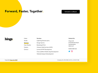 Hinge Website branding call to action contact us design development figma footer responsive design ui ux website