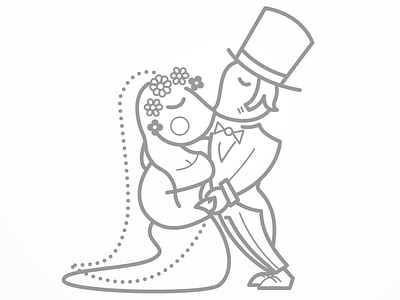 groom & bride wip bride cartoon groom illustration illustrator line vector wedding
